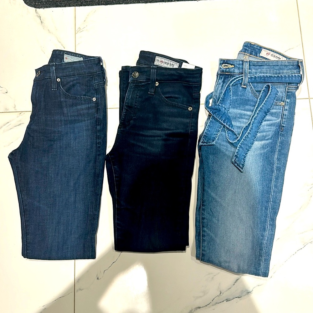 Bundle of 3 pairs of AG Farrah skinny ankle jeans - Picture 1 of 6